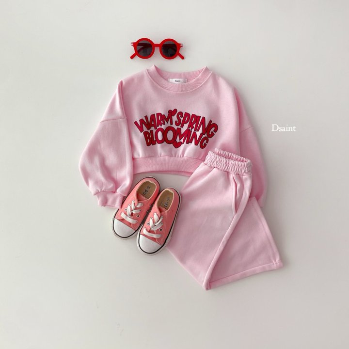 Dsaint - Korean Children Fashion - #minifashionista - Blooming Crop Wide Set - 4