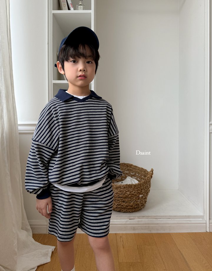 Dsaint - Korean Children Fashion - #prettylittlegirls - Charles Collar Shorts Top Bottom Set - 12