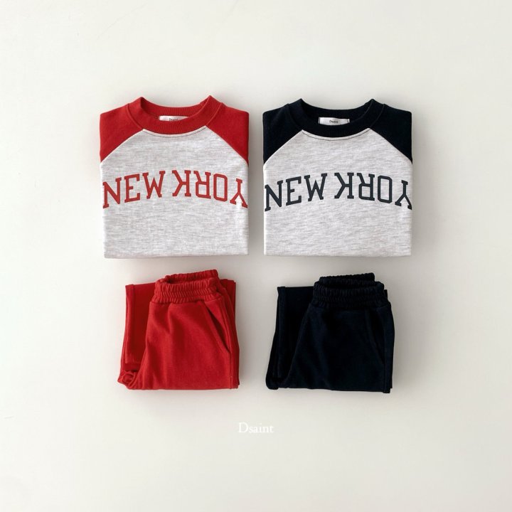 Dsaint - Korean Children Fashion - #toddlerclothing - Turn New York Raglan Set - 11