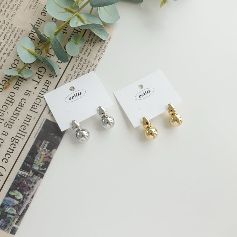 Eeiitt - Korean Women Fashion - #momslook - Dumore Bold Ball Earrings - 12