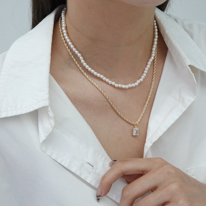 Eeiitt - Korean Women Fashion - #momslook - Zandar Layered Pearl Necklace - 2
