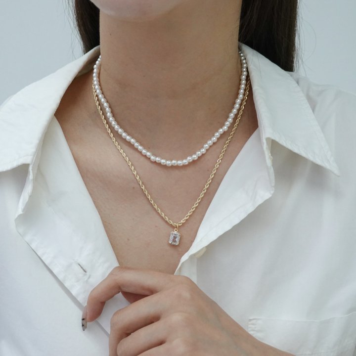 Eeiitt - Korean Women Fashion - #momslook - Zandar Layered Pearl Necklace - 8