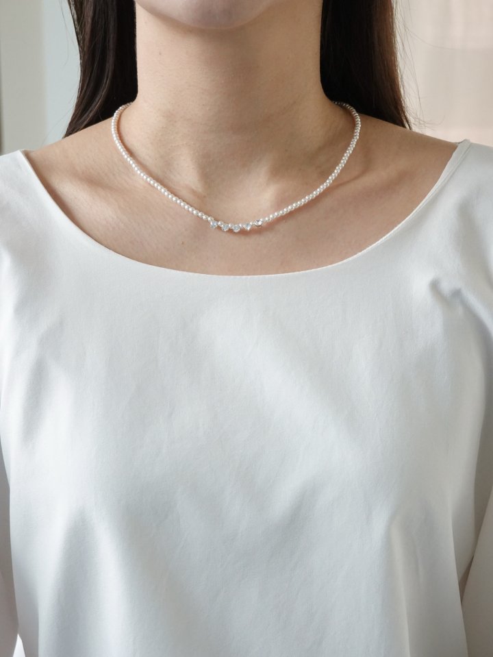 Eeiitt - Korean Women Fashion - #momslook - Queens Cubic Pearl Necklace - 10