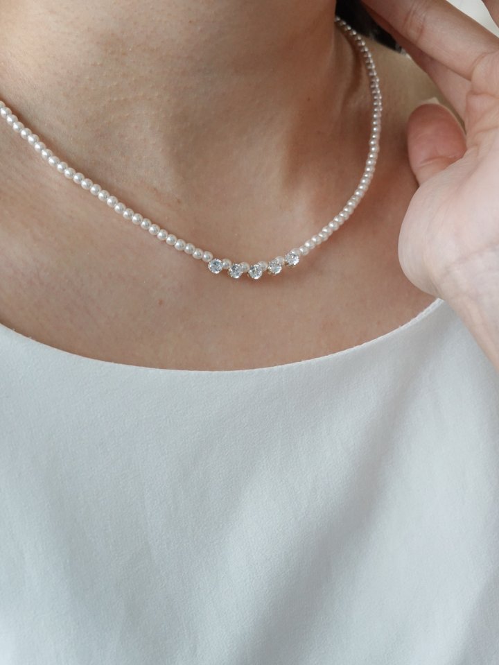 Eeiitt - Korean Women Fashion - #momslook - Queens Cubic Pearl Necklace - 6