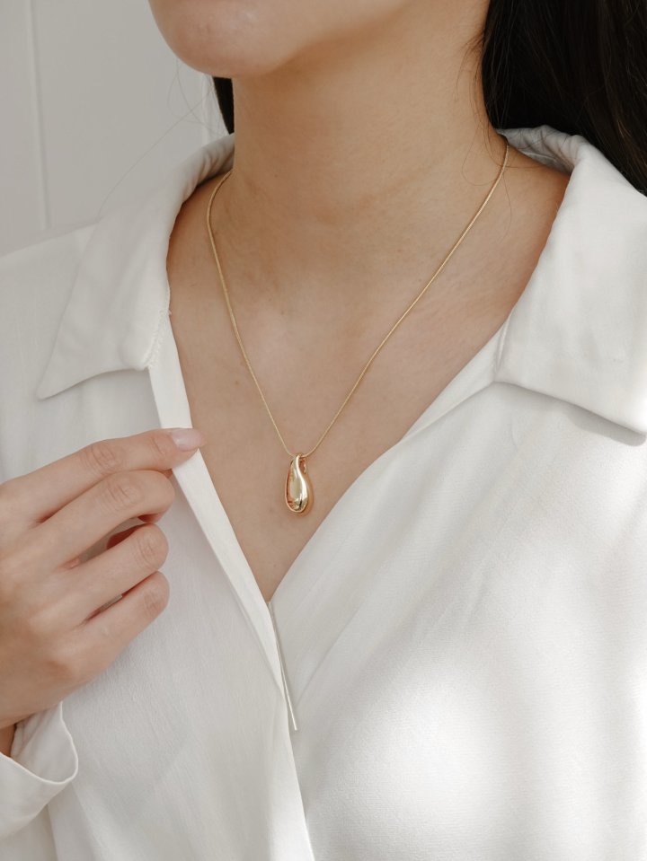 Eeiitt - Korean Women Fashion - #momslook - Bellen Water Drop Necklace - 11