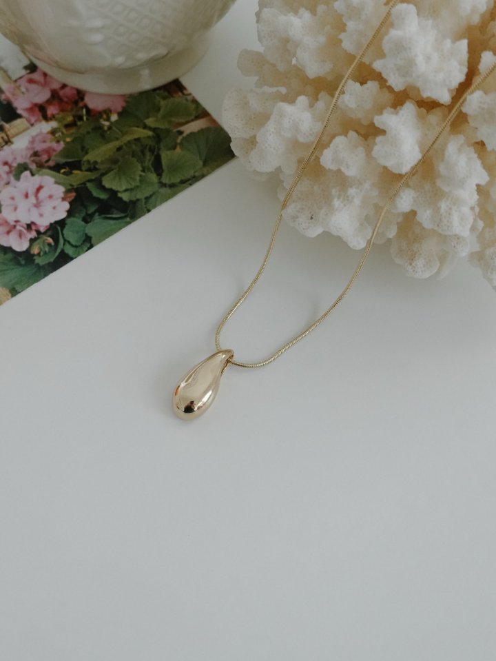 Eeiitt - Korean Women Fashion - #momslook - Bellen Water Drop Necklace - 3