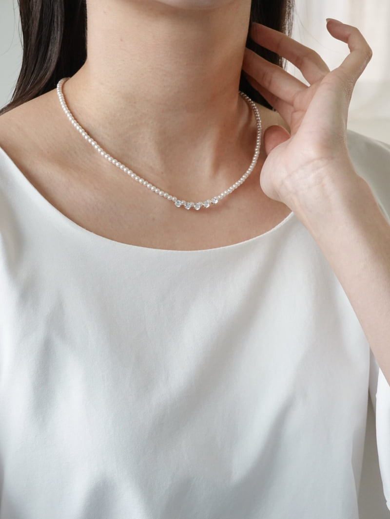 Eeiitt - Korean Women Fashion - #vintageinspired - Queens Cubic Pearl Necklace - 12