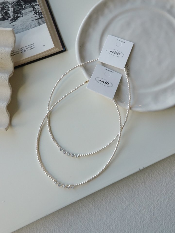 Eeiitt - Korean Women Fashion - #womensfashion - Queens Cubic Pearl Necklace - 11