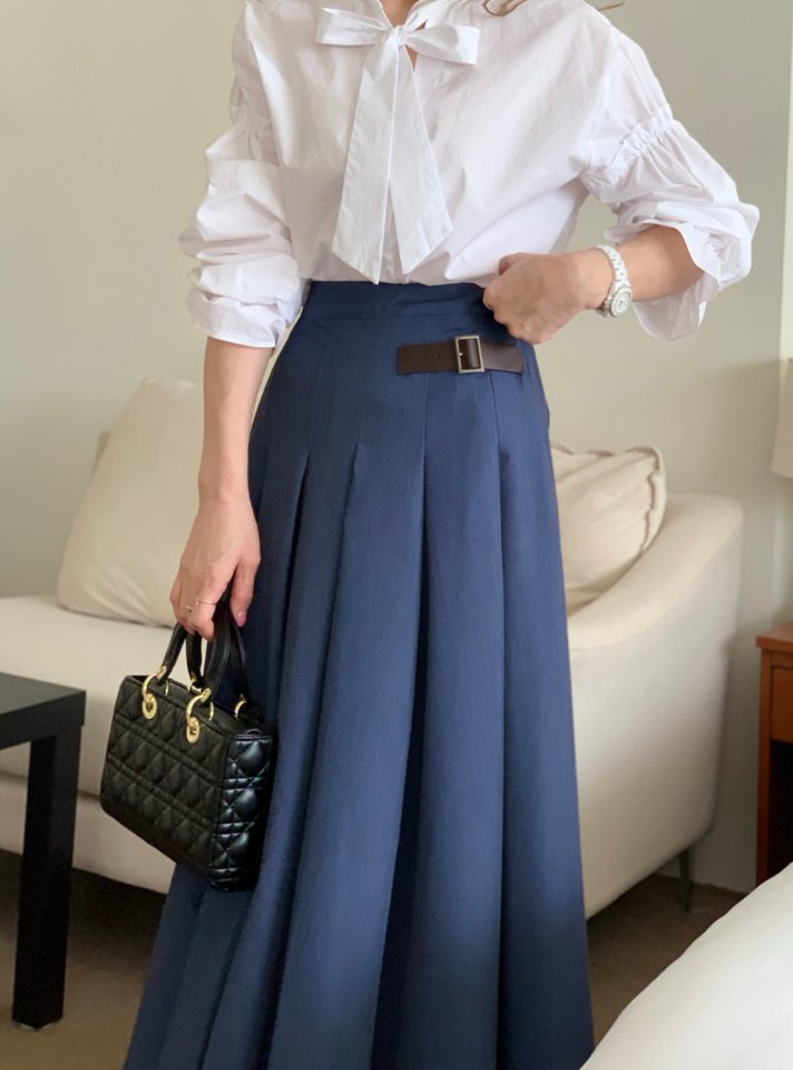 Elmu - Korean Women Fashion - #momslook - From Buckle Skirt - 3