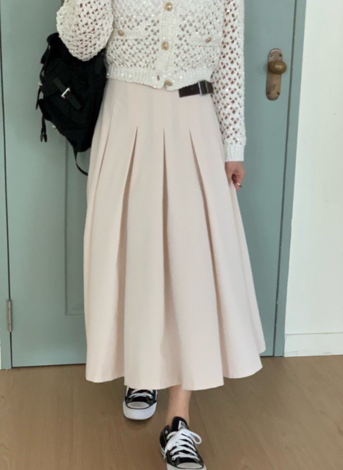 Elmu - Korean Women Fashion - #momslook - From Buckle Skirt - 5