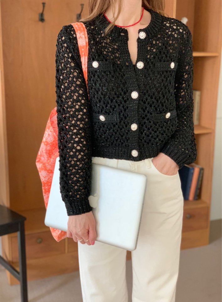 Elmu - Korean Women Fashion - #womensfashion - Spangle Cardigan