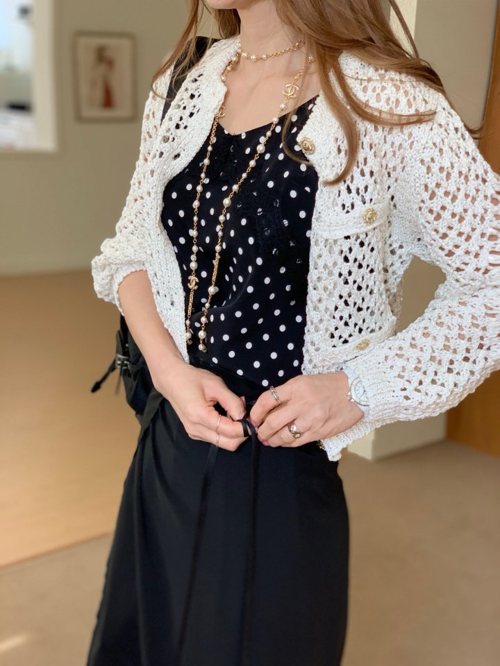 Elmu - Korean Women Fashion - #womensfashion - Spangle Cardigan - 5