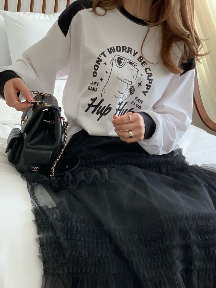 Elmu - Korean Women Fashion - #momslook - Hup Hup Box Tee - 4