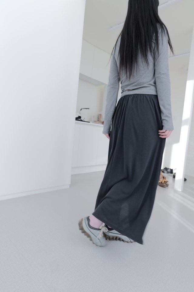 Enten - Korean Women Fashion - #vintagekidsstyle - Sand Long Skirt - 4