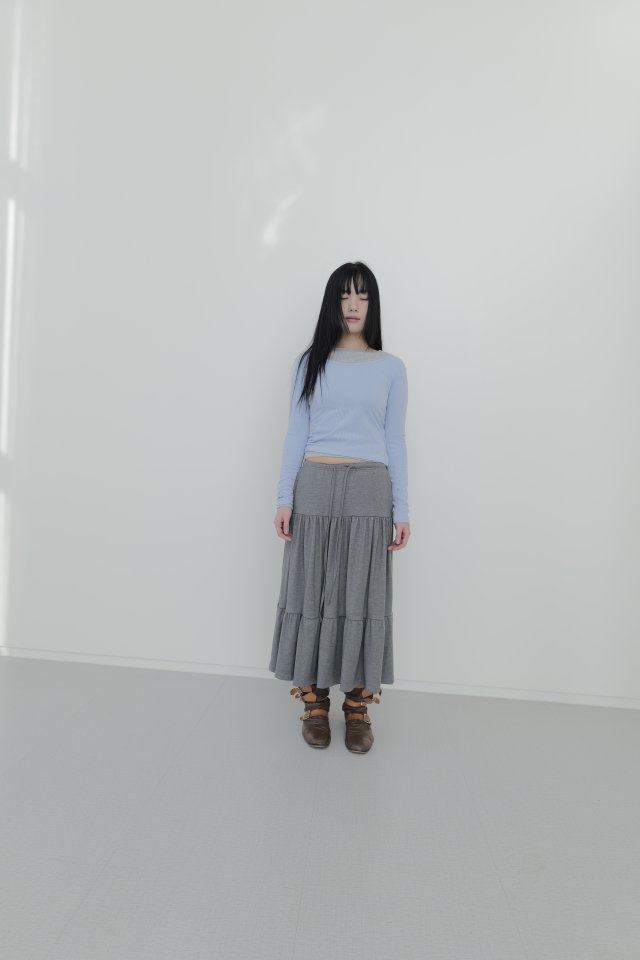Enten - Korean Women Fashion - #thelittlethings - U Neck Ribbed Tee - 2