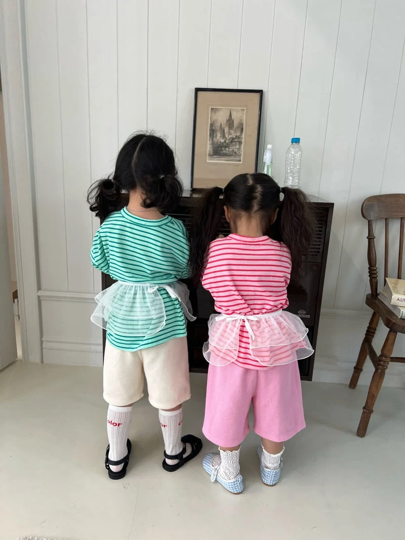 Fine-Studio - Korean Children Fashion - #childofig - Cream Stripe Tee - 9