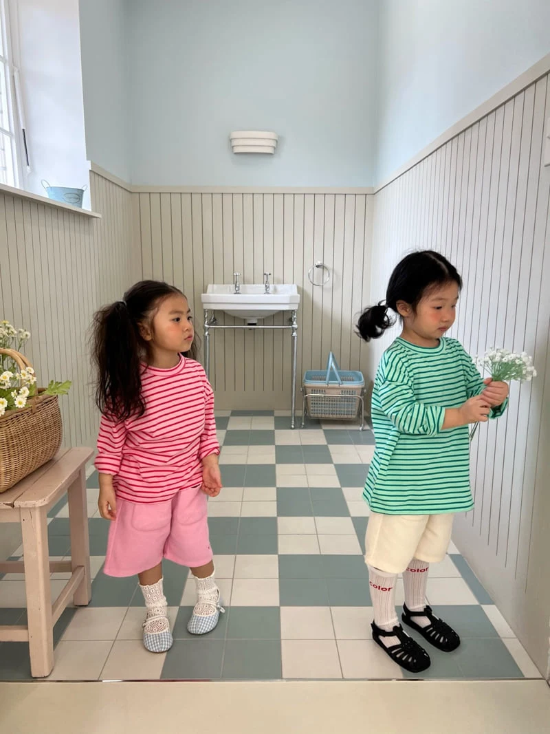 Fine-Studio - Korean Children Fashion - #childrensboutique - Cream Stripe Tee - 10