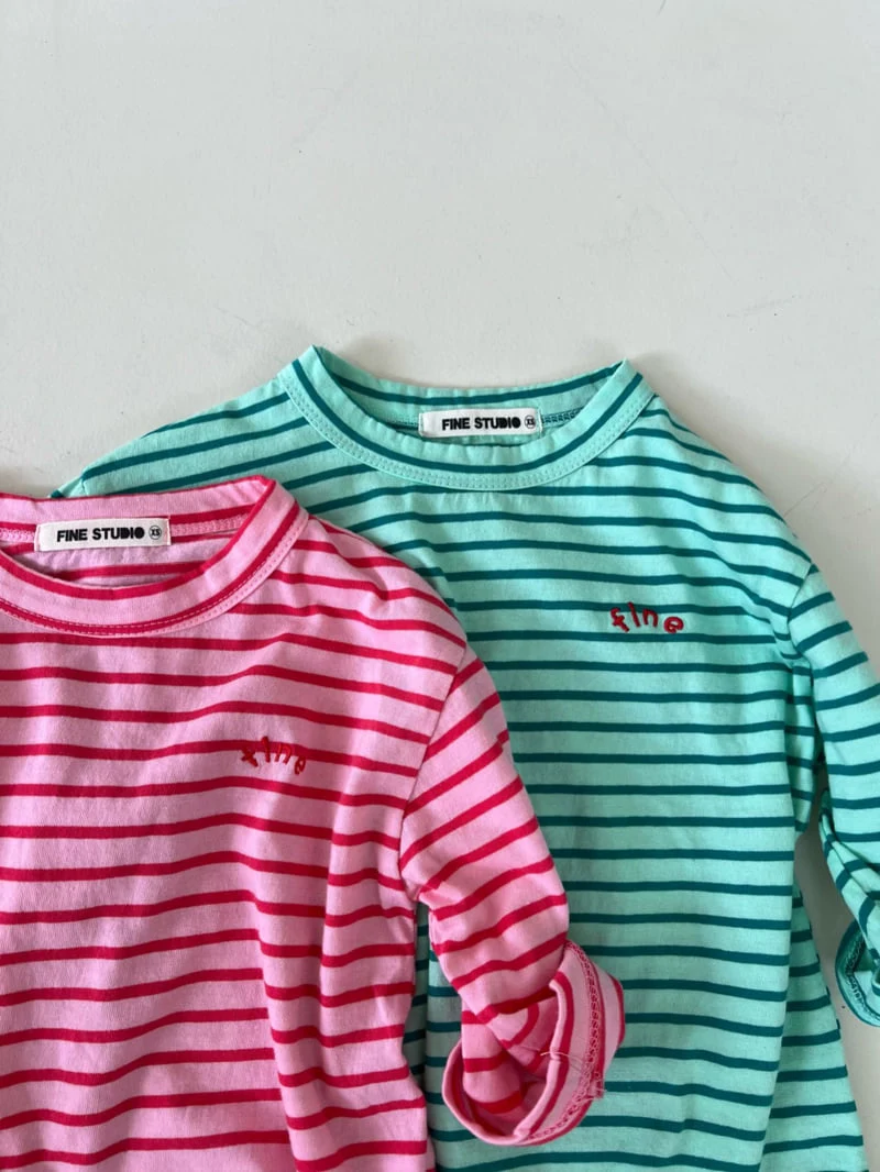 Fine-Studio - Korean Children Fashion - #discoveringself - Cream Stripe Tee - 12