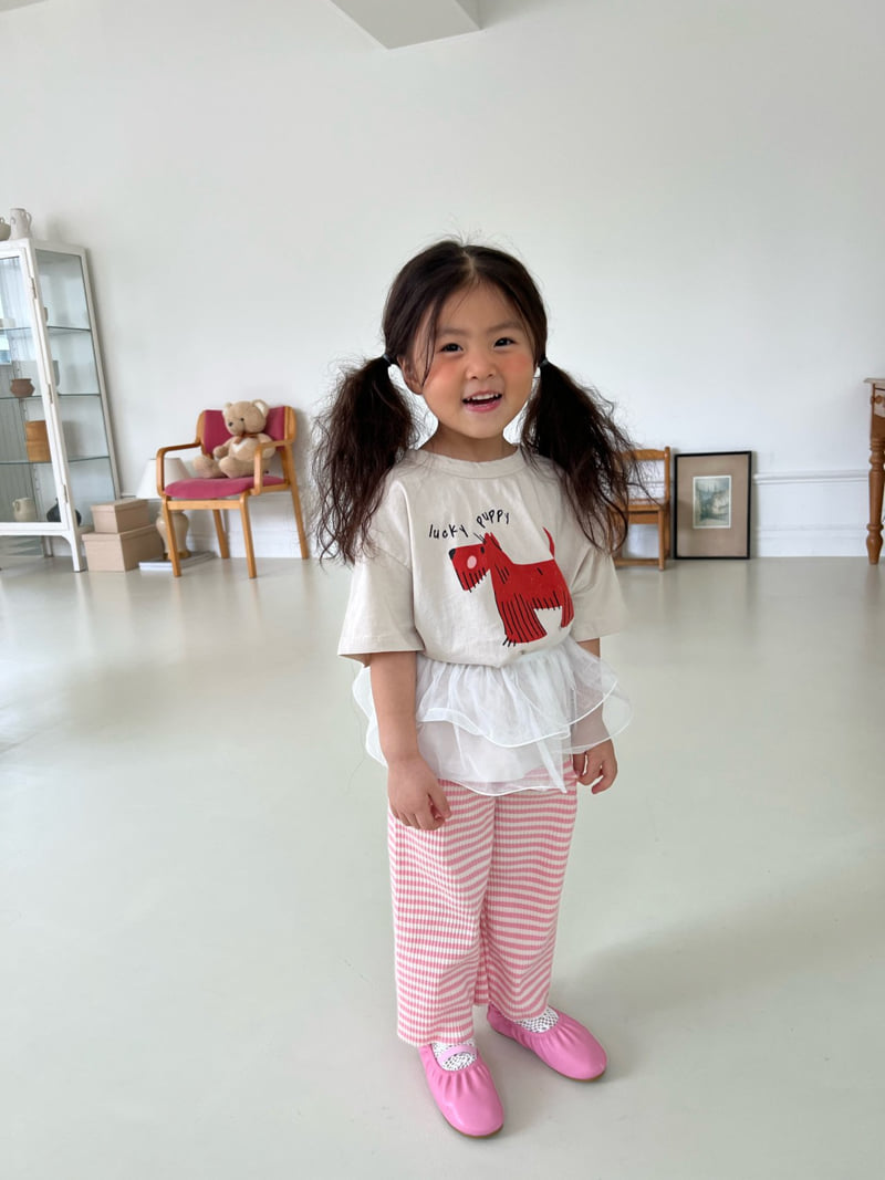 Fine-Studio - Korean Children Fashion - #kidsshorts - Puppy Short Sleeve Tee - 3