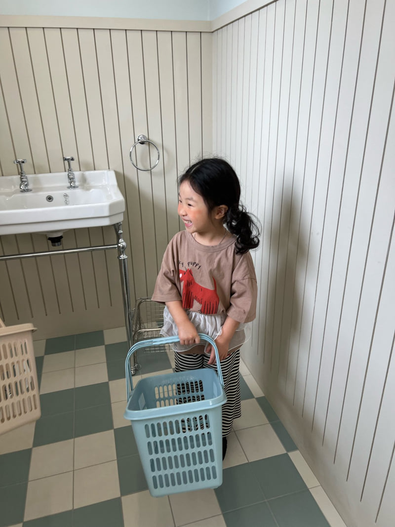 Fine-Studio - Korean Children Fashion - #kidsshorts - Puppy Short Sleeve Tee - 4