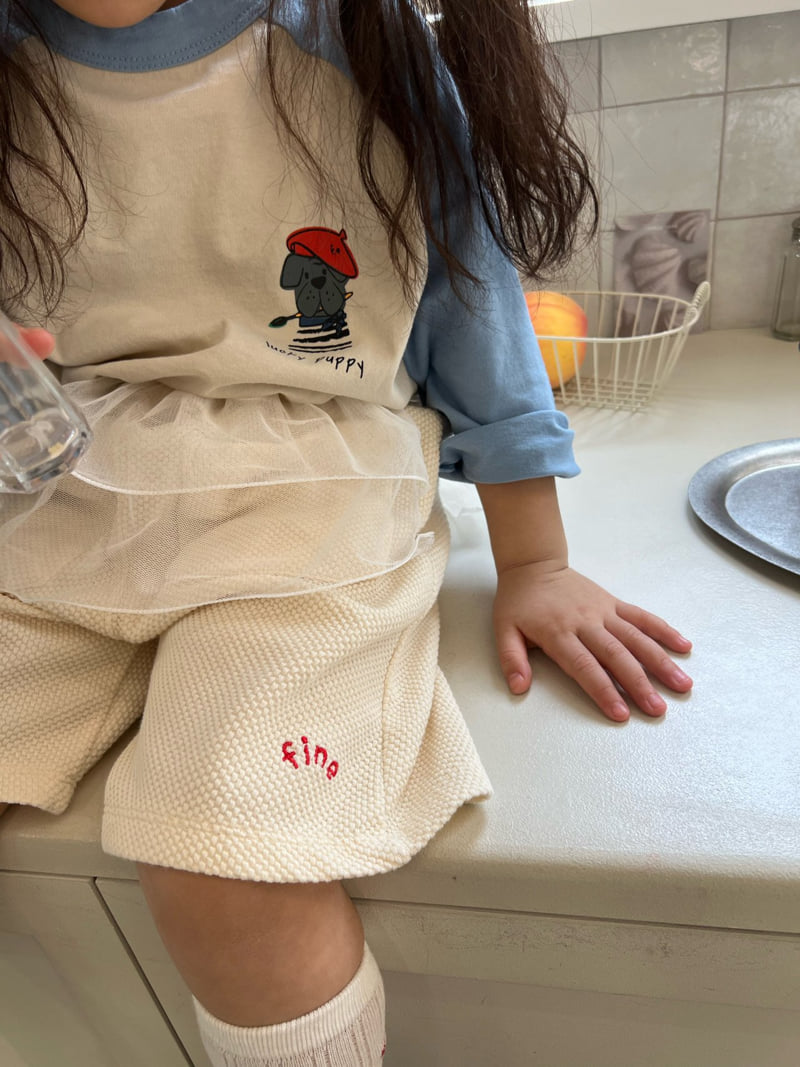 Fine-Studio - Korean Children Fashion - #kidsstore - Puppy Raglan Tee - 3
