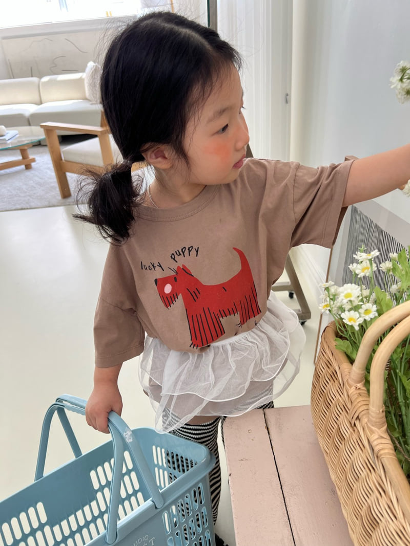 Fine-Studio - Korean Children Fashion - #kidzfashiontrend - Puppy Short Sleeve Tee - 5