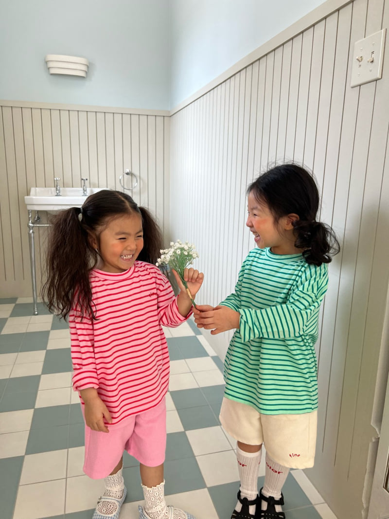 Fine-Studio - Korean Children Fashion - #prettylittlegirls - Cream Stripe Tee - 5