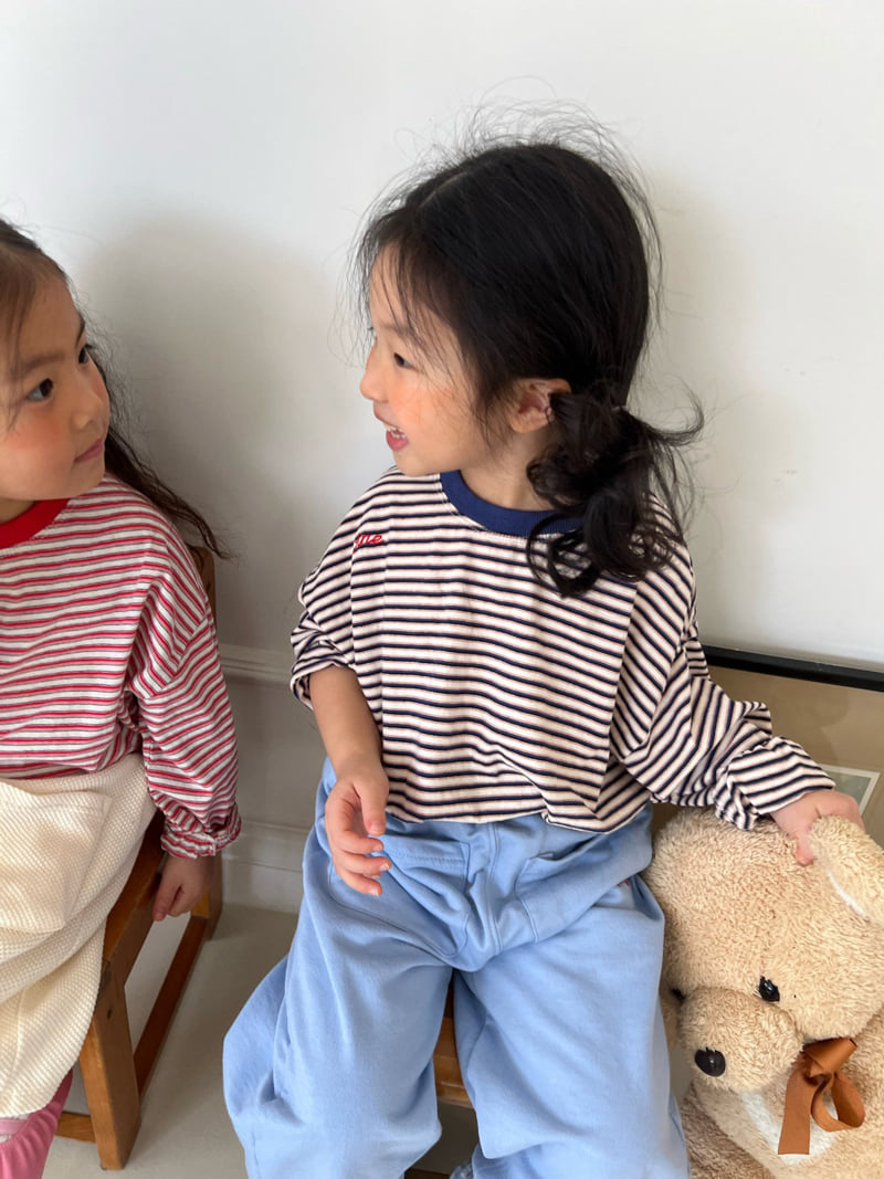 Fine-Studio - Korean Children Fashion - #todddlerfashion - Marine Stripe Tee - 5