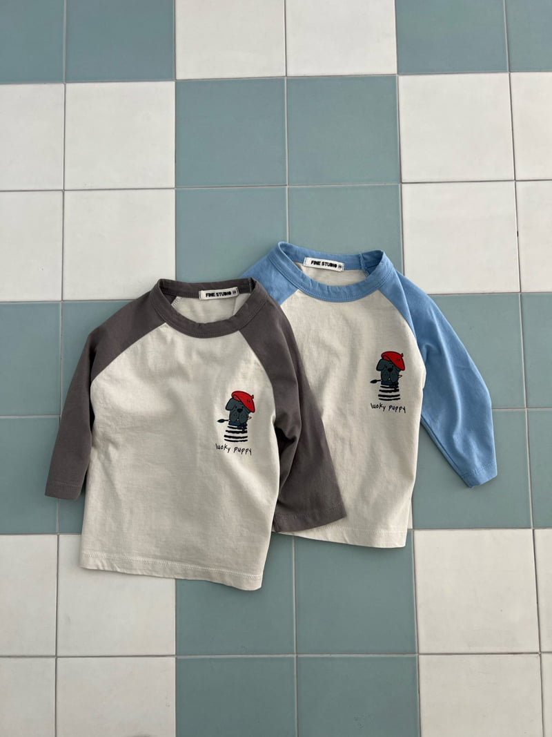 Fine-Studio - Korean Children Fashion - #toddlerclothing - Puppy Raglan Tee - 11