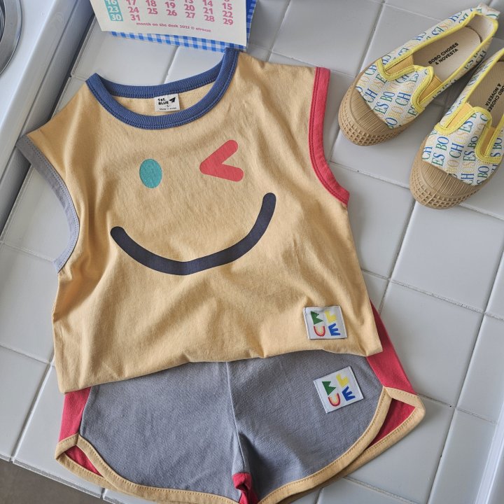 Firstblue - Korean Children Fashion - #Kfashion4kids - Color Smile Sleeveless Tee - 7