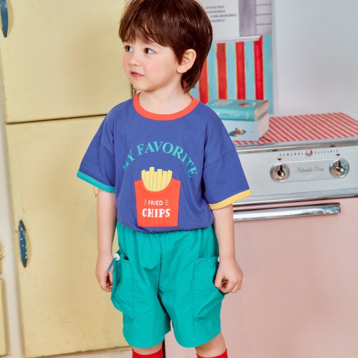 Firstblue - Korean Children Fashion - #Kfashion4kids - Potato Chip Short Sleeve Tee - 10