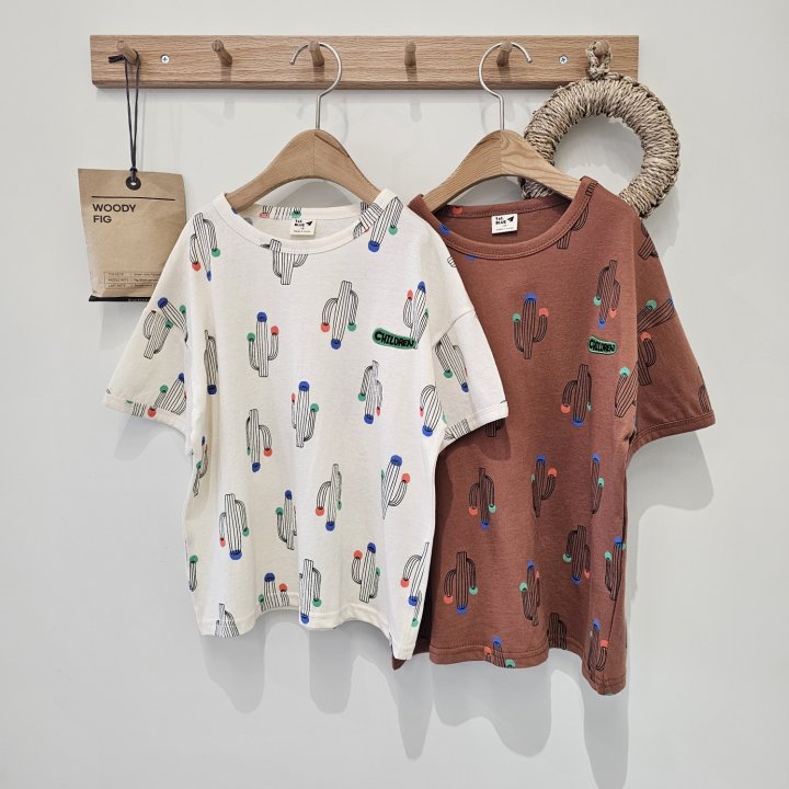 Firstblue - Korean Children Fashion - #Kfashion4kids - Cactus Printed Short Sleeve Tee - 8