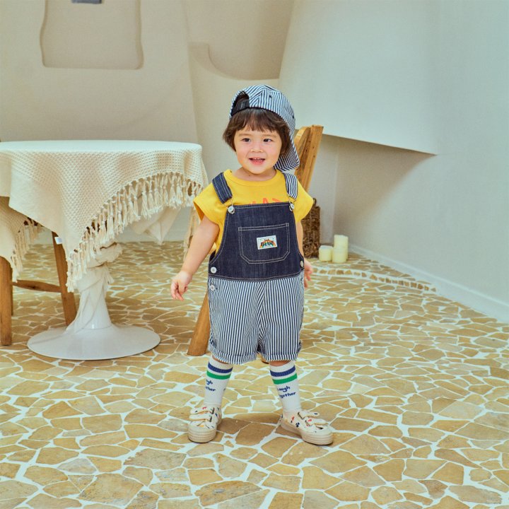 Firstblue - Korean Children Fashion - #Kfashion4kids - Jeans Overalls Shorts - 3