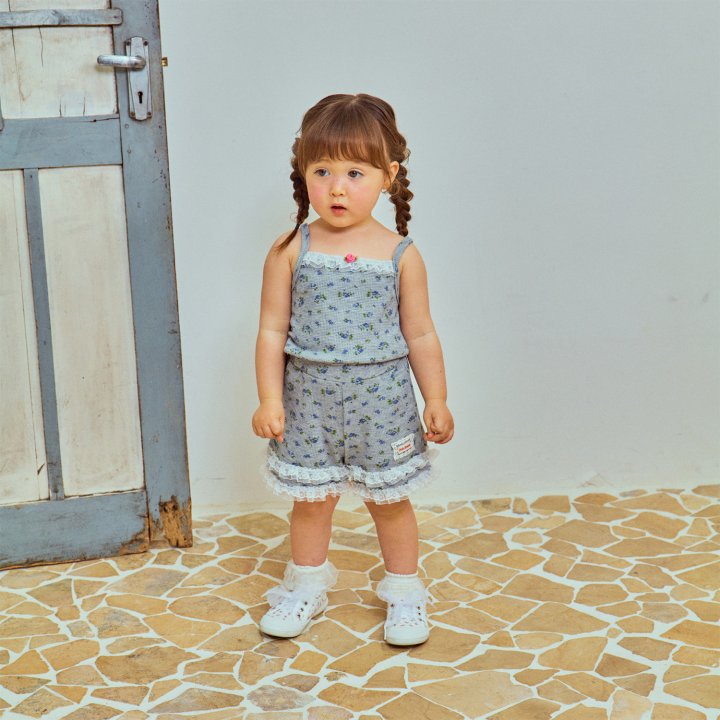 Firstblue - Korean Children Fashion - #childofig - Waffle Flower Sleeveless Tee - 10