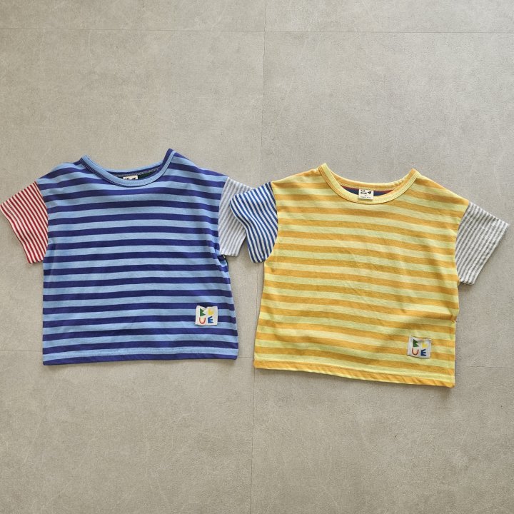 Firstblue - Korean Children Fashion - #childofig - Stripe Raglan Short Sleeve Tee - 9