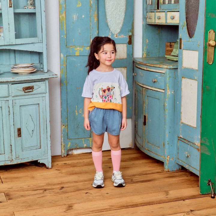 Firstblue - Korean Children Fashion - #prettylittlegirls - Three Cut Short Sleeve Tee - 4