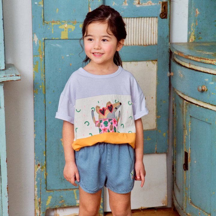 Firstblue - Korean Children Fashion - #childofig - Three Cut Short Sleeve Tee - 5