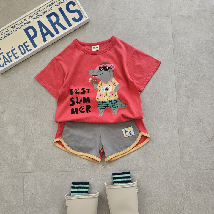 Firstblue - Korean Children Fashion - #childrensboutique - Vacation Animal Short Sleeve Tee - 8