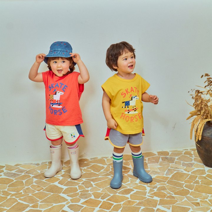 Firstblue - Korean Children Fashion - #designkidswear - Skate Horse Sleeveless Tee - 2