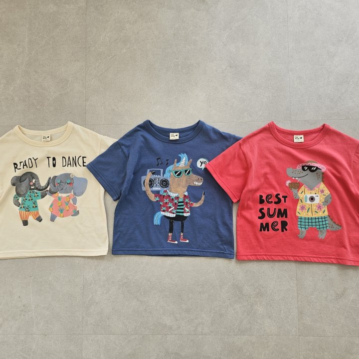 Firstblue - Korean Children Fashion - #designkidswear - Vacation Animal Short Sleeve Tee - 9