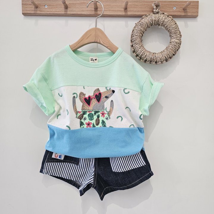 Firstblue - Korean Children Fashion - #designkidswear - Three Cut Short Sleeve Tee - 7