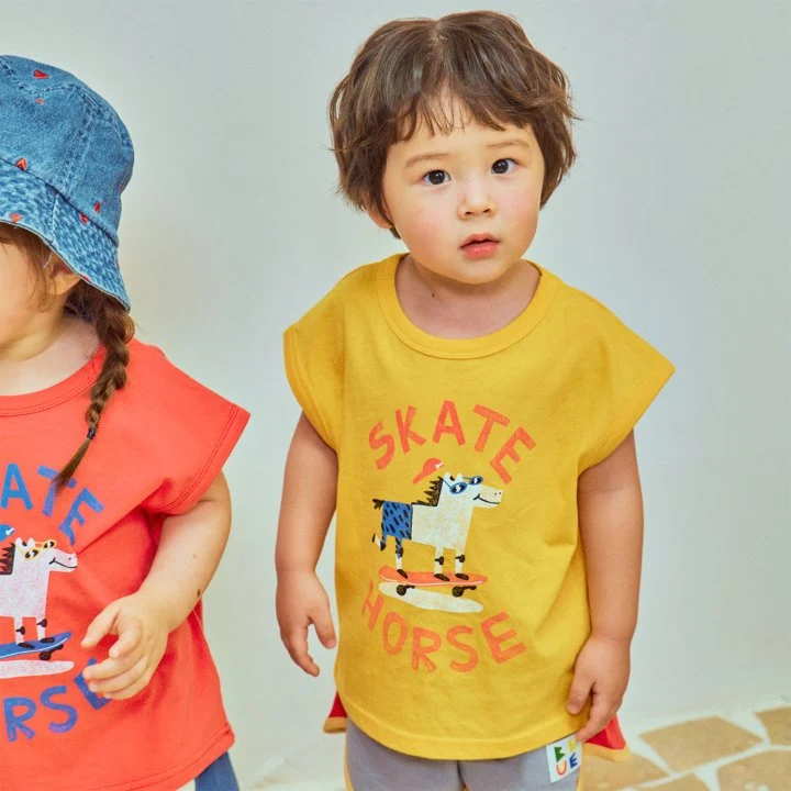 Firstblue - Korean Children Fashion - #discoveringself - Skate Horse Sleeveless Tee - 4
