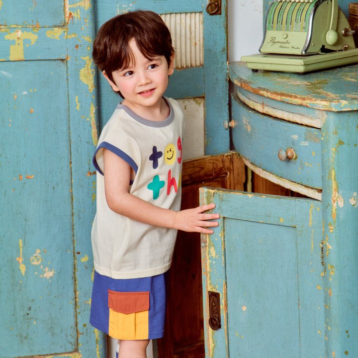 Firstblue - Korean Children Fashion - #fashionkids - Color Smile Sleeveless Tee - 4