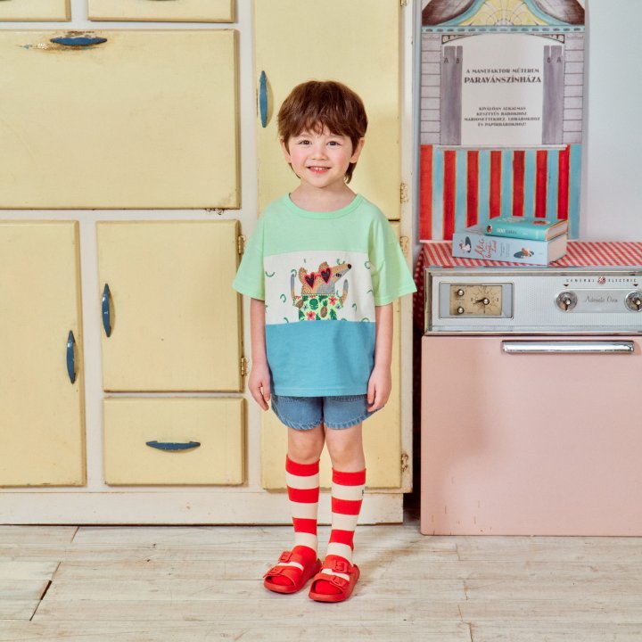 Firstblue - Korean Children Fashion - #kidsshorts - Three Cut Short Sleeve Tee - 10