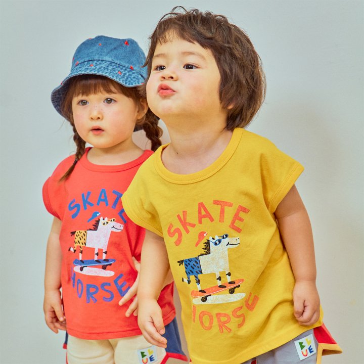 Firstblue - Korean Children Fashion - #kidsstore - Skate Horse Sleeveless Tee - 6
