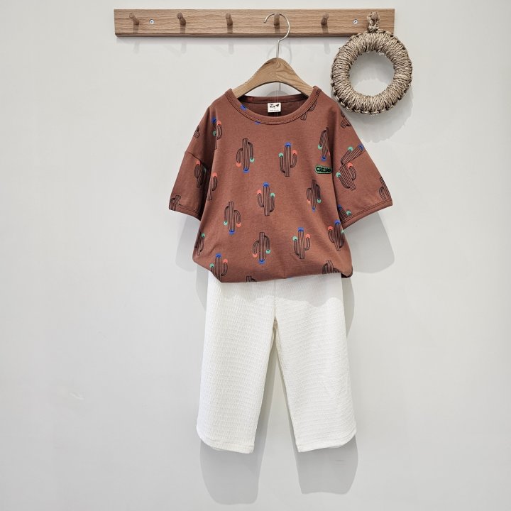 Firstblue - Korean Children Fashion - #kidsstore - Cactus Printed Short Sleeve Tee - 6