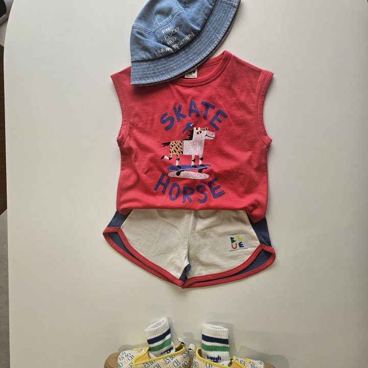Firstblue - Korean Children Fashion - #kidzfashiontrend - Skate Horse Sleeveless Tee - 7