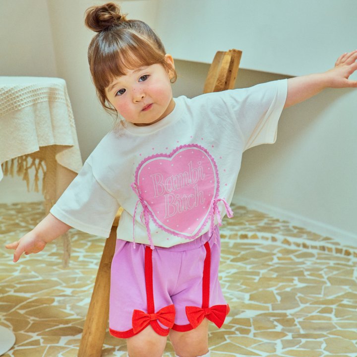 Firstblue - Korean Children Fashion - #kidzfashiontrend - Bambi Heart Short Sleeve Tee - 3