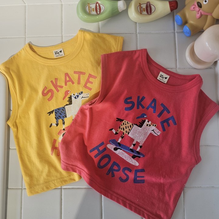 Firstblue - Korean Children Fashion - #littlefashionista - Skate Horse Sleeveless Tee - 9