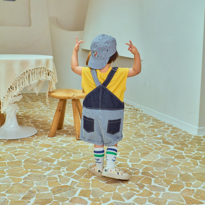 Firstblue - Korean Children Fashion - #Kfashion4kids - Jeans Overalls Shorts - 4